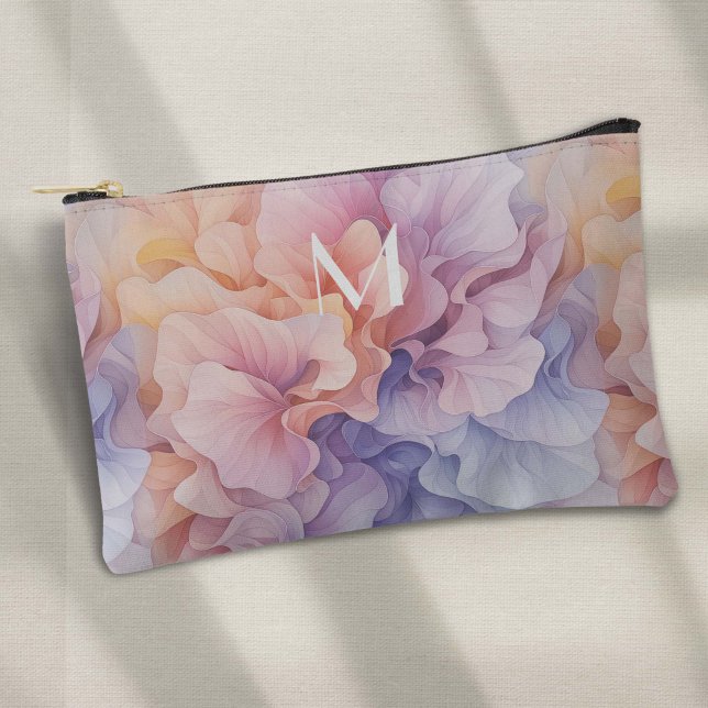 Pastel Abstract Flowers Pattern, Colourful Dance Accessory Pouch (Colorful Abstract Flower Pattern Small accessory pouch)