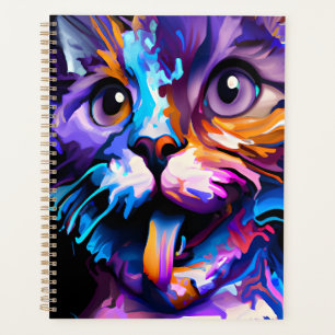 PASTEL ABSTRACT FUNNY CAT  PLANNER
