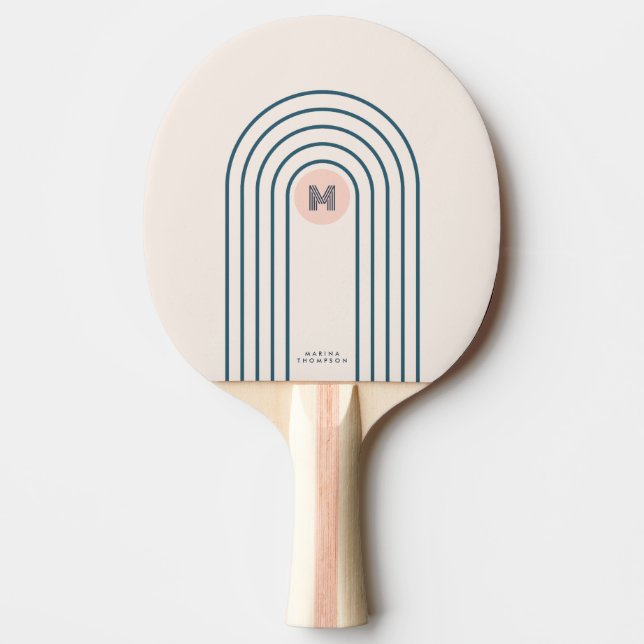 Pastel Abstract Geometric Lines Arches  Ping Pong Paddle (Front)