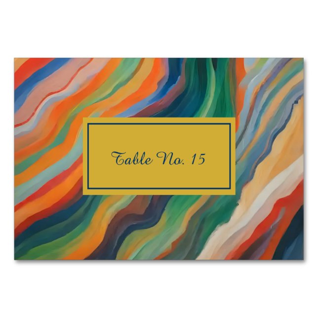 pastel abstract marble african destination  table number (Front)