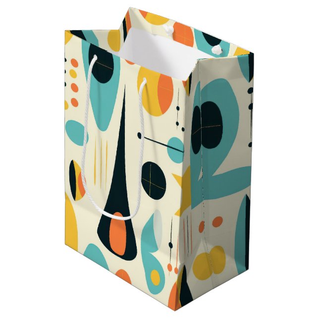 Pastel Abstract Mid-Century Pattern Medium Gift Bag (Front Angled)