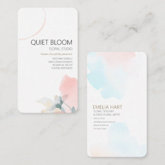 Pastel Abstract Minimalist Florist Vertical Business Card