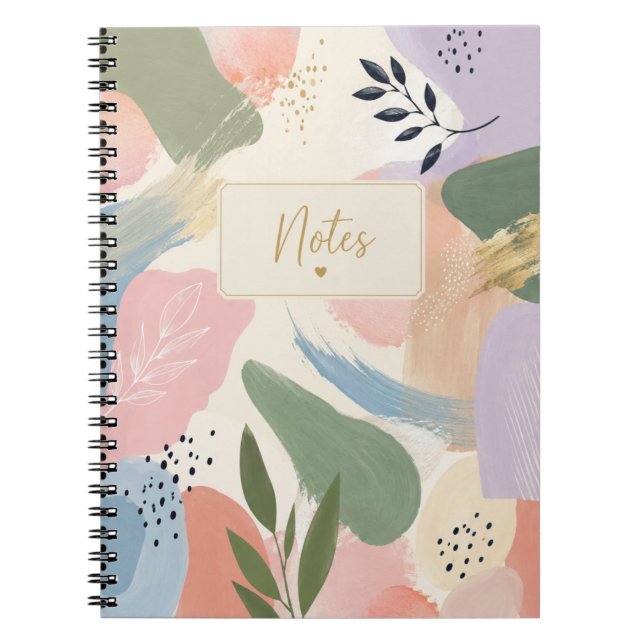Pastel Abstract Notes Notebook  (Front)
