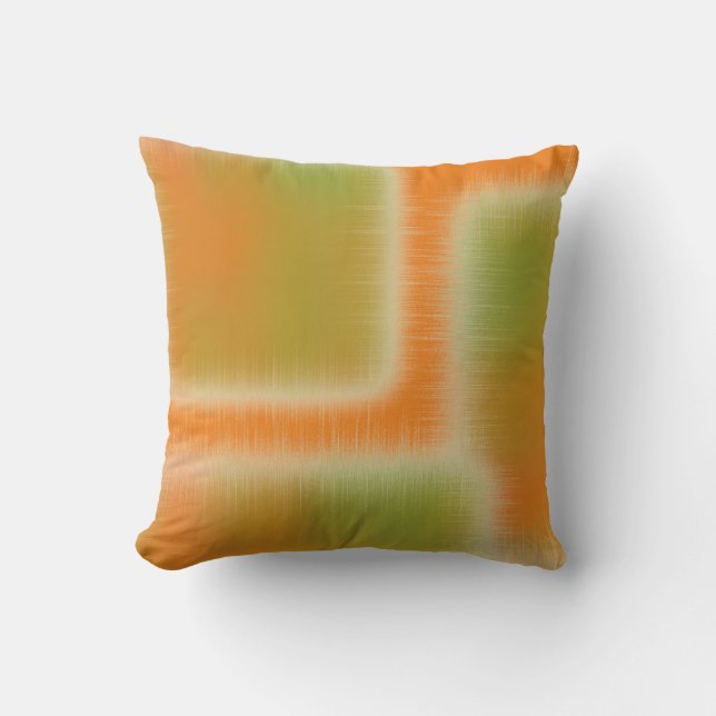 Pastel Abstract Orange and Lime Cushion (Front)