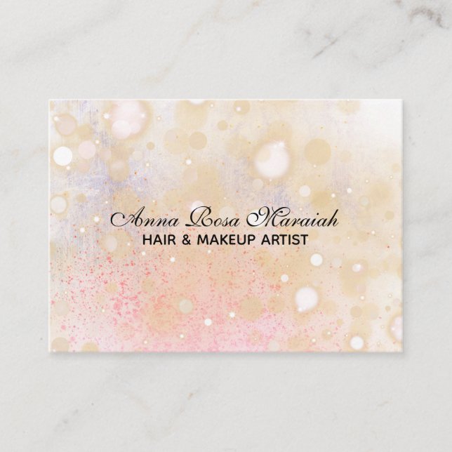 *~* Pastel Abstract Pink Peach Business Card (Front)
