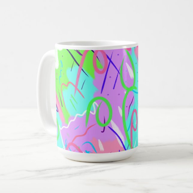Pastel Abstract Pop Art  Coffee Mug (Front Left)