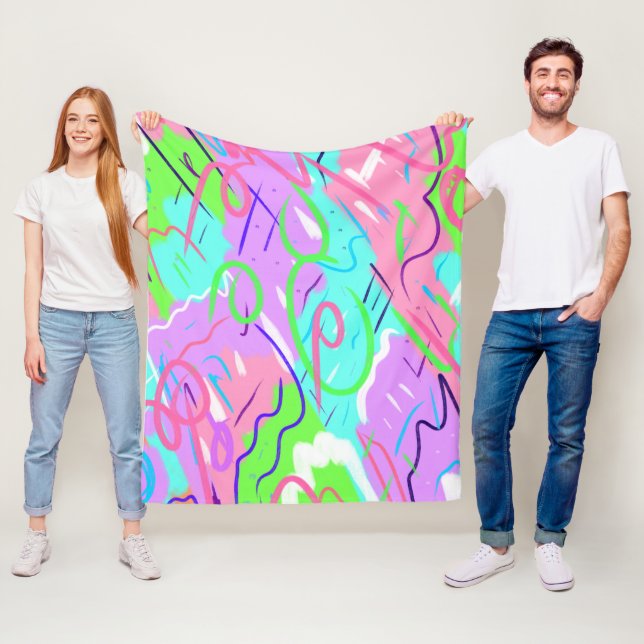 Pastel Abstract Pop Art  Fleece Blanket (In Situ)
