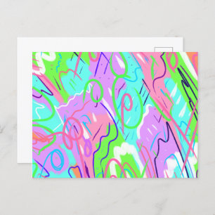 Pastel Abstract Pop Art Postcard
