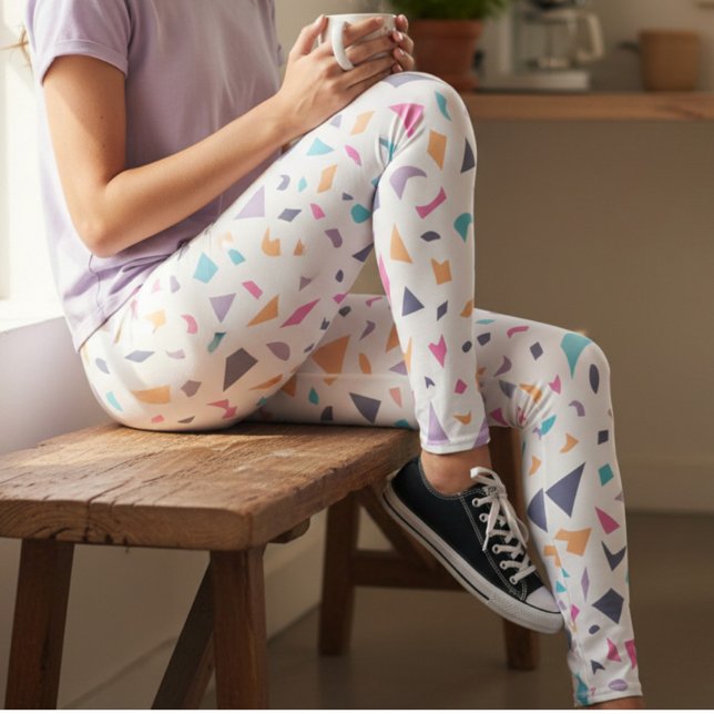 Pastel Abstract Print Activewear Leggings (Creator Uploaded)