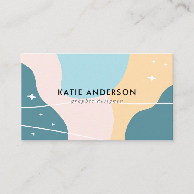 Pastel Abstract Professional Business Card (Front)