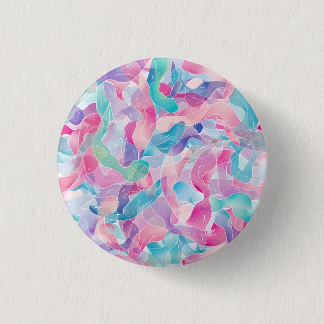 Pastel Abstract Ribbon Pattern 3 Cm Round Badge (Front)