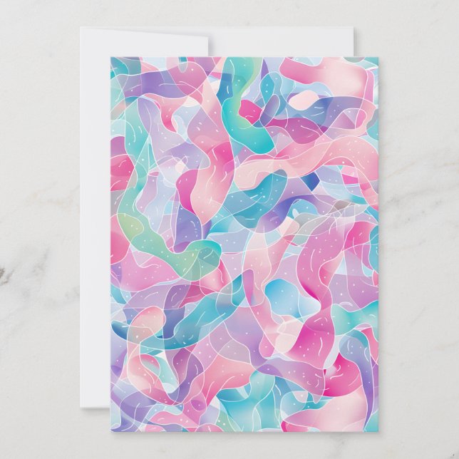 Pastel Abstract Ribbon Pattern Announcement (Front)