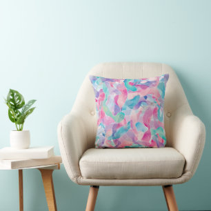 Pastel Abstract Ribbon Pattern Cushion