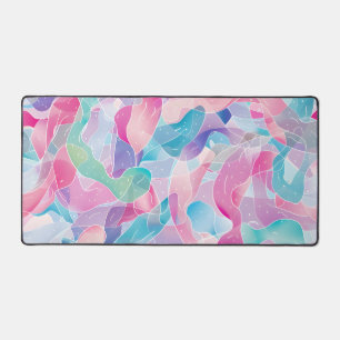 Pastel Abstract Ribbon Pattern Desk Mat