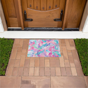 Pastel Abstract Ribbon Pattern Doormat