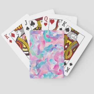 Pastel Abstract Ribbon Pattern Playing Cards