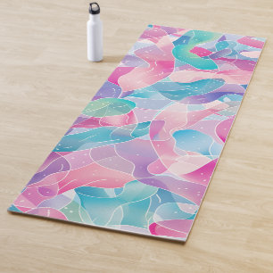 Pastel Abstract Ribbon Pattern Yoga Mat