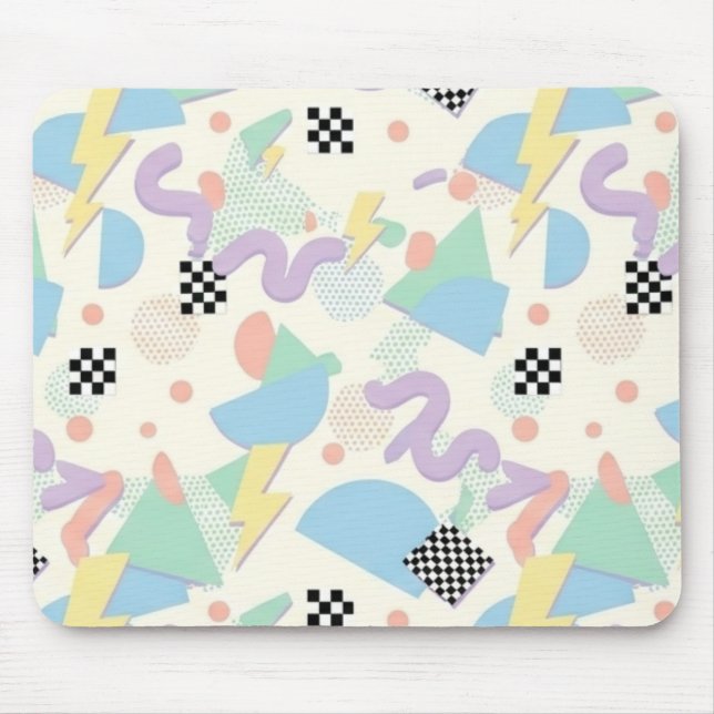 Pastel Abstract Shapes Pattern Design Mouse Mat (Front)