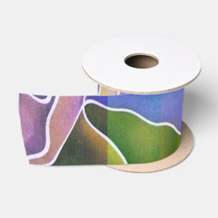 Pastel Abstract Stripes Ribbon Satin Ribbon
