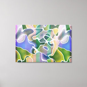 Pastel Abstract Stripes Wrapped Canvas Print