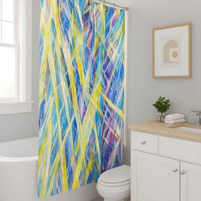 Pastel Abstract Texture – Colourful Modern Shower  Curtain (Creator Uploaded)