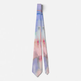 Pastel Abstract Tie Soft Colours Pink Blue Unique