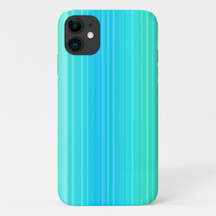 Pastel Abstract Turquoise Blue Green Stripes iPhone 11 Case