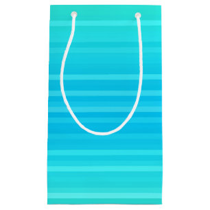Pastel Abstract Turquoise Blue Green Stripes Small Gift Bag