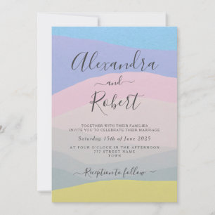 Pastel Abstract Watercolor Wedding Invite