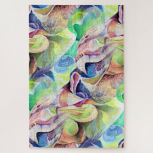 Pastel Abstract Watercolor with Eclectic Colours Jigsaw Puzzle