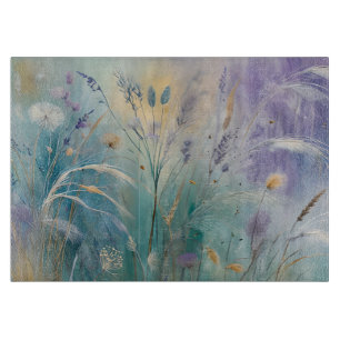 Pastel Abstract Whispers of Nature, Grasses II Cutting Board