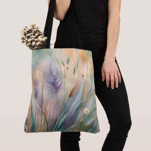 Pastel Abstract Whispers of Nature, Grasses II Tote Bag