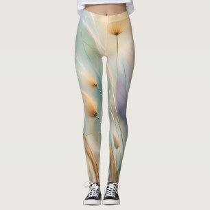 Pastel Abstract Whispers of Nature, Grasses IV Leggings