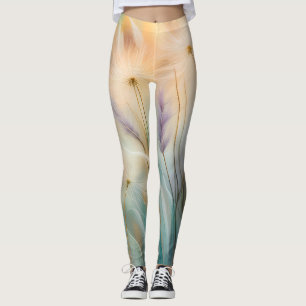 Pastel Abstract Whispers of Nature, Grasses V Leggings
