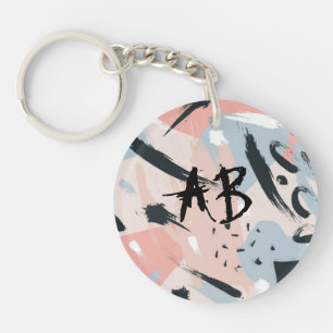 Pastel abstraction key ring
