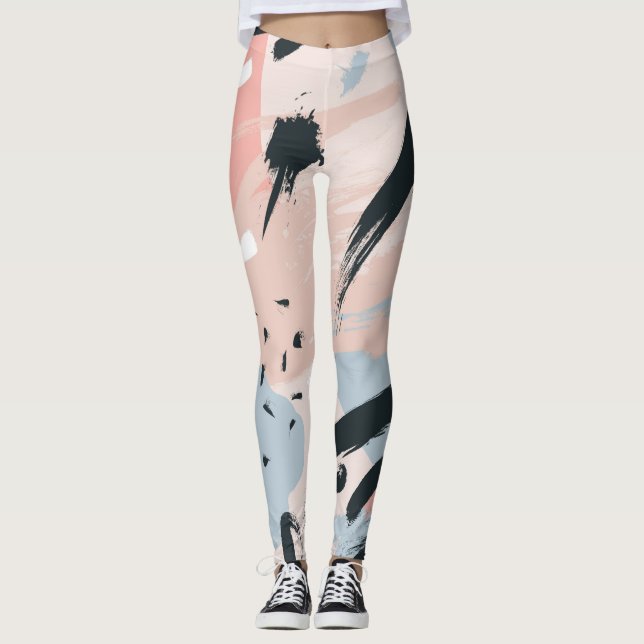 Pastel abstraction leggings (Front)