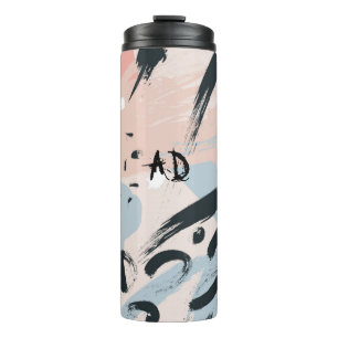 Pastel abstraction thermal tumbler