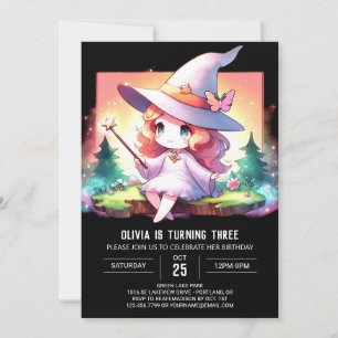 Pastel Adorable Wizard Birthday Invitation