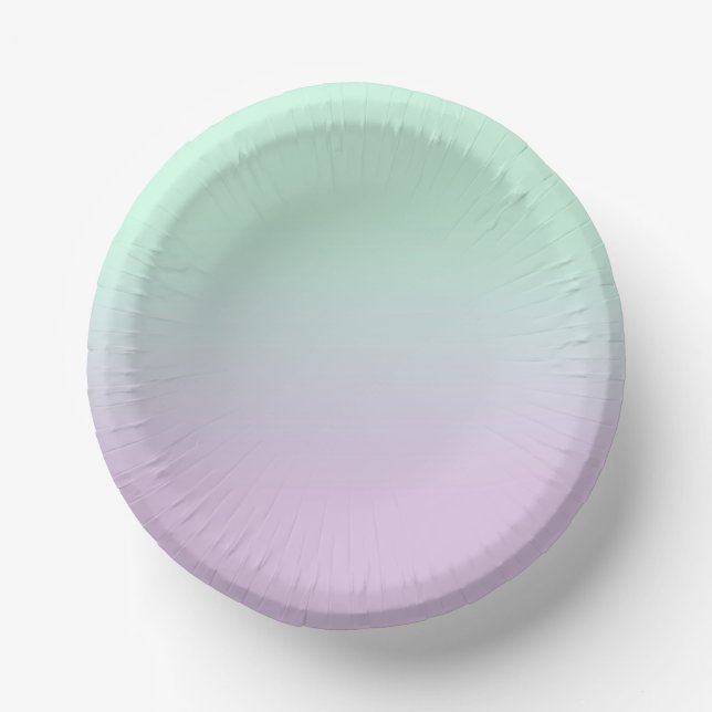 Pastel Aesthetic Mint And Lilac Gradient Ombre   Paper Plate (Front)