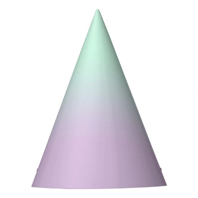 Pastel Aesthetic Mint And Lilac Gradient Ombre   Party Hat (Front)