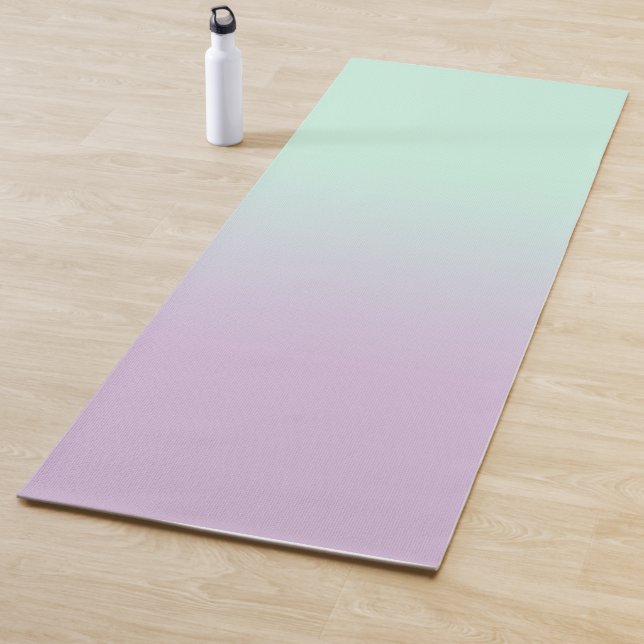 Pastel Aesthetic Mint And Lilac Gradient Ombre   Yoga Mat (In Situ)