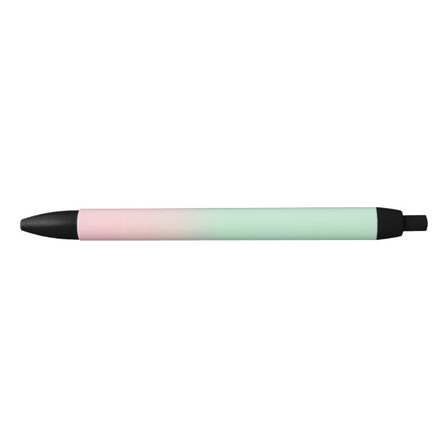 Pastel Aesthetic Muted Gradient Pink Mint Green   Black Ink Pen (Front)