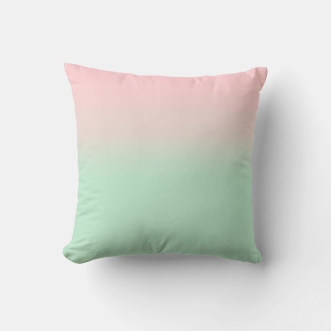 Pastel Aesthetic Muted Gradient Pink Mint Green   Cushion (Front)