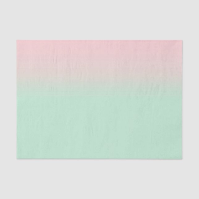 Pastel Aesthetic Muted Gradient Pink Mint Green  Tissue Paper (Front)