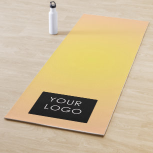 Pastel Aesthetic Peach Orange Yellow Gradient Logo Yoga Mat