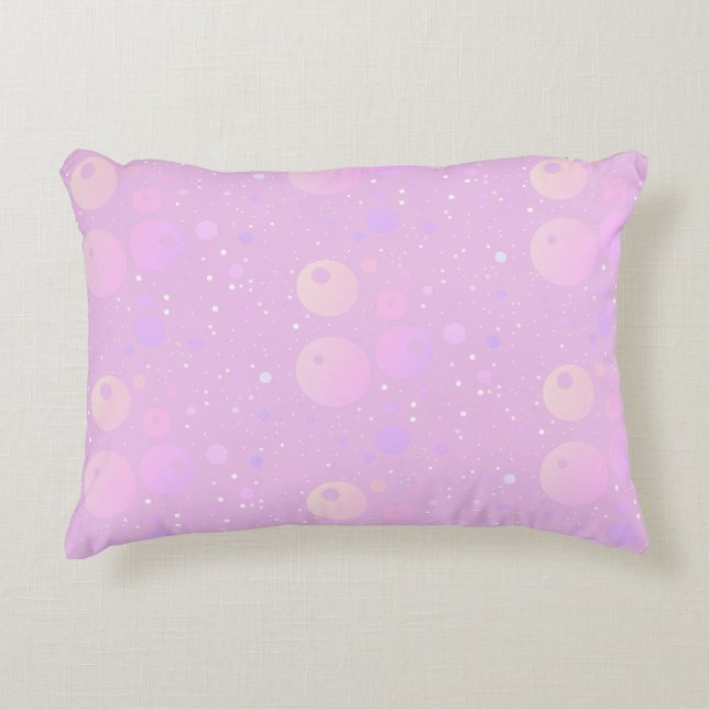 Pastel aesthetic pink dots pattern  decorative cushion (Front)