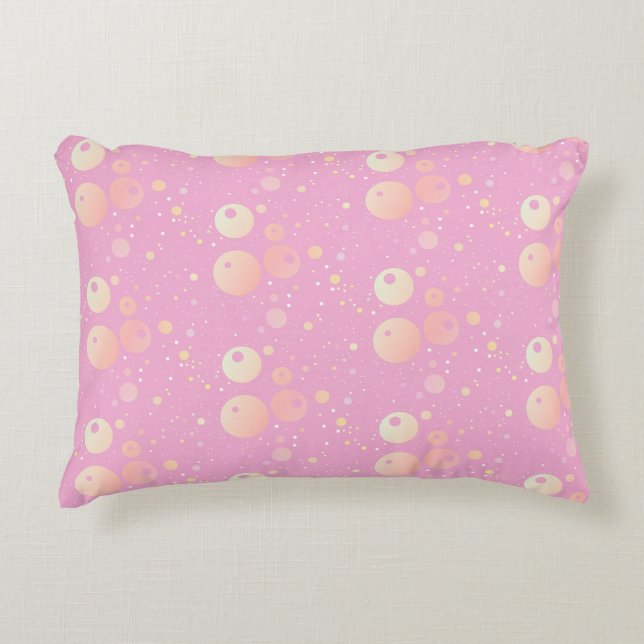 Pastel aesthetic pink dots pattern  decorative cushion (Front)