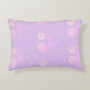 Pastel aesthetic purple pink colour dots pattern decorative cushion