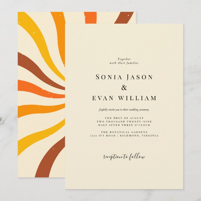 Pastel Aesthetic Simple Invitation | just married (Front/Back)