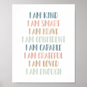 Pastel Affirmations for Kids Nursery Decor